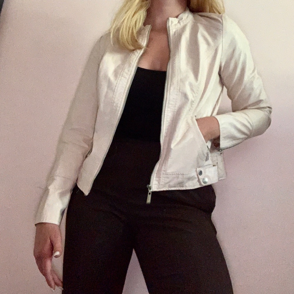 Stunning Blush Leather Jacket